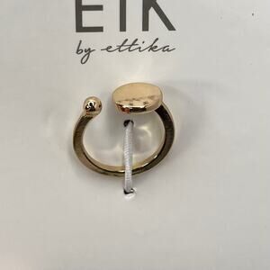 Ettika Fashion Jewelry Gold Round Flat Top Open Ring GTR240 NWT Size 7
